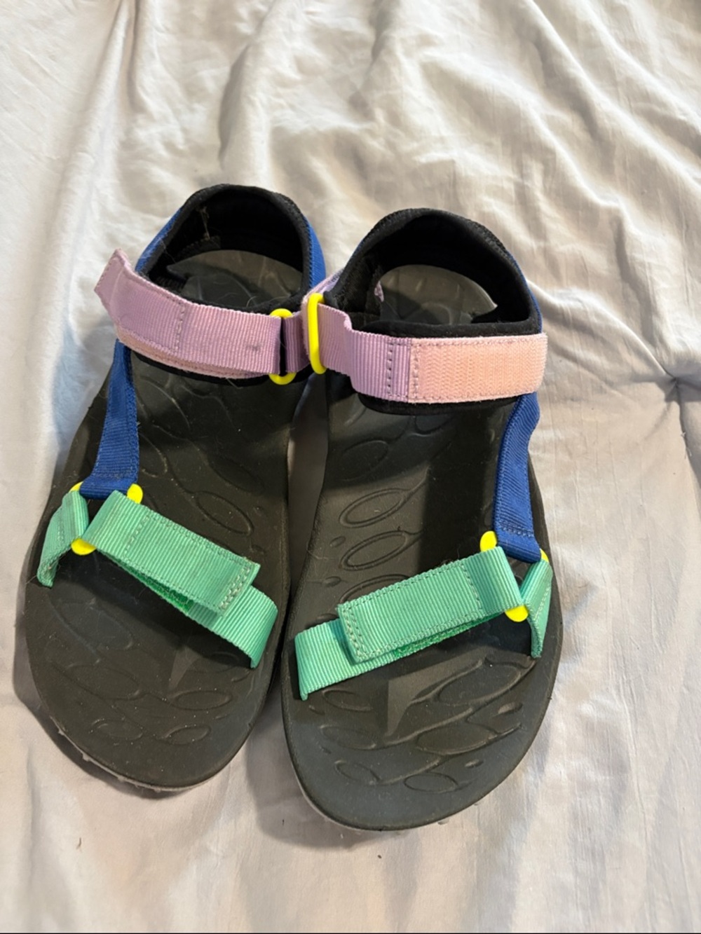Merrell Kids Colorblock Sport Sandals in Mint, Lavender & Navy